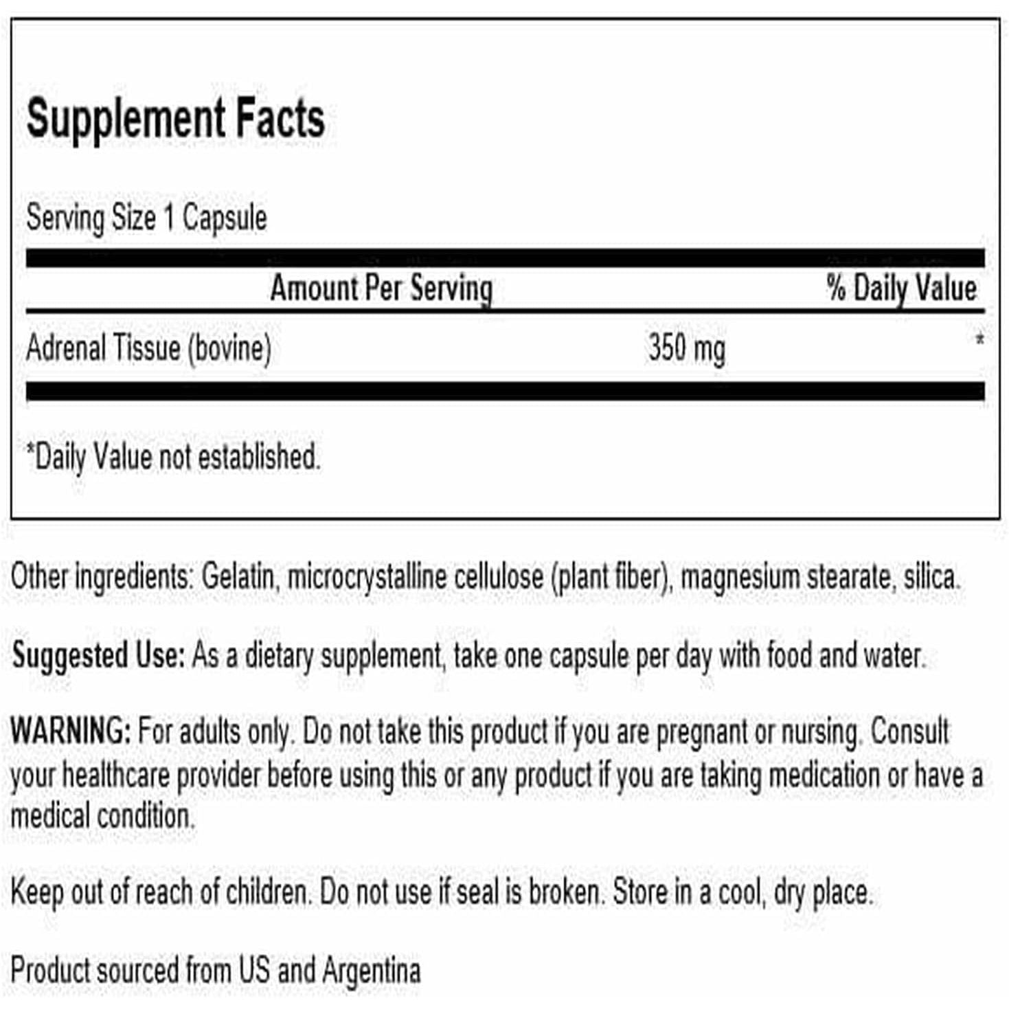 Buy now Swanson Adrenal Glandular 350 Milligrams 60 Capsules at indiglob india