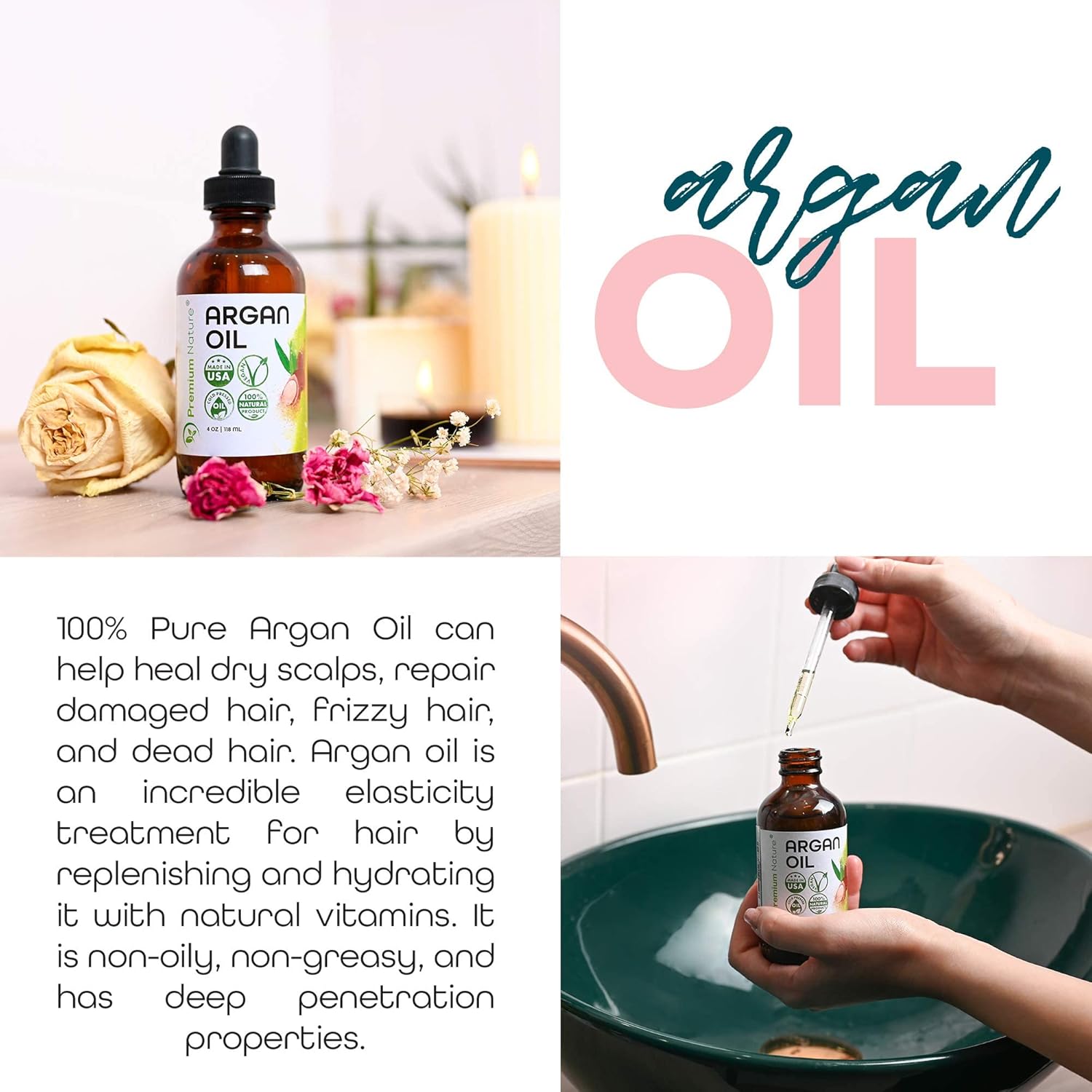 Buy now Premium Nature Argan Oil for Hair Virgin 100% Pure Cold Pressed Argon Oil Hair Serum For Hair Stimulate Growth for Dry and Damaged Hair Argan Oil for Skin Body Moisturizer Nails Protector 4 oz at indiglob india