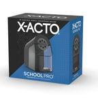 X-ACTO Pencil Sharpener, School Pro Electric Sharpener, Black, With Six Size Dial, XL Shavings Bin - Heavy Duty, Classroom Supplies