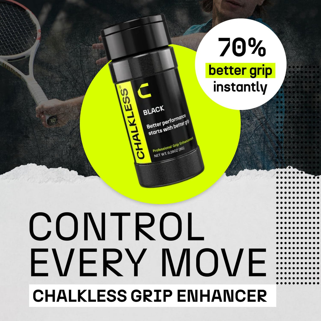 Chalkless Black Grip Enhancer for Pickleball, Tennis, Golf, Shooting Sports