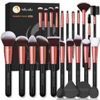 Makeup Brushes Set, Mlemle Professional 25 Pcs Makeup Kit, Include Foundation Powder Blush Concealers Eye shadows 21 Pcs Makeup Brushes and 2 Powder Puff, 2 Makeup Sponge(B01-Black)