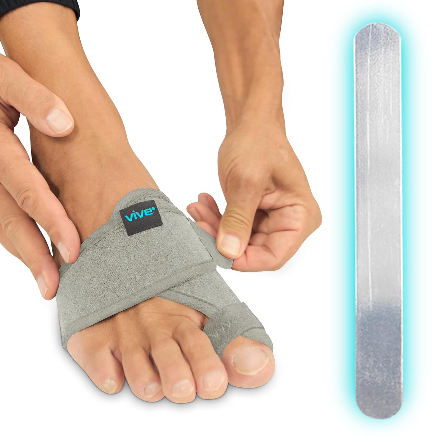 Buy now Vive Bunion Brace (Pair) - Big Toe Corrector Straightener with Splint - Hallux Valgus Pad, Joint Pain Relief, Alignment Treatment - Orthopedic Sleeve Foot Wrap Support for Men and Women (Black) Gray at indiglob india