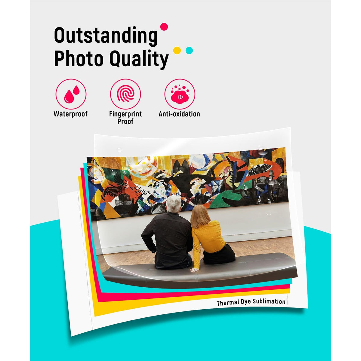 Liene M100 4x6'' Photo Printer, Phone Printer 100 Sheets & 3 Cartridges, Full-Color Photo, Portable Instant Photo Printer for iPhone Android, Thermal Dye Sublimation, Wi-Fi Picture Printer 100 Papers