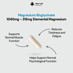 Magnesium Glycinate Supplements - 120 High Strength Capsules - 1040mg of Magnesium Providing 208mg Elemental Magnesium Per Serving - Pure Active Ingredient - UK Manufactured