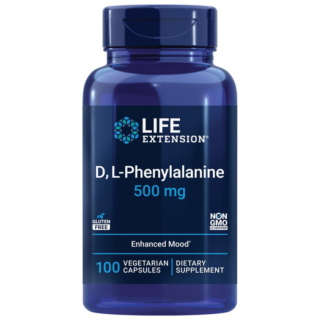 Life Extension D, L-Phenylalanine, 500 mg, Mood Health, 100 Capsules