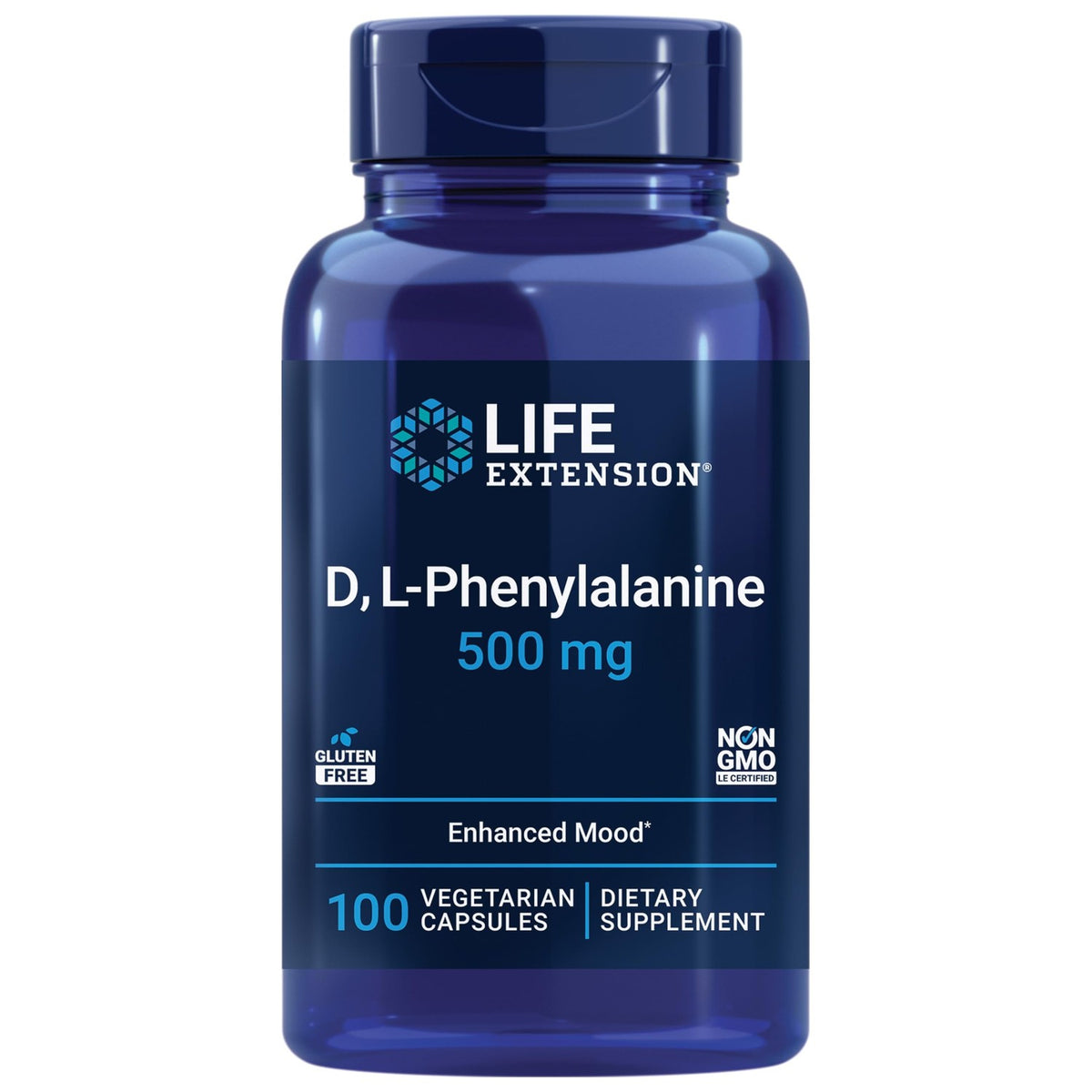 Life Extension D, L-Phenylalanine, 500 mg, Mood Health, 100 Capsules