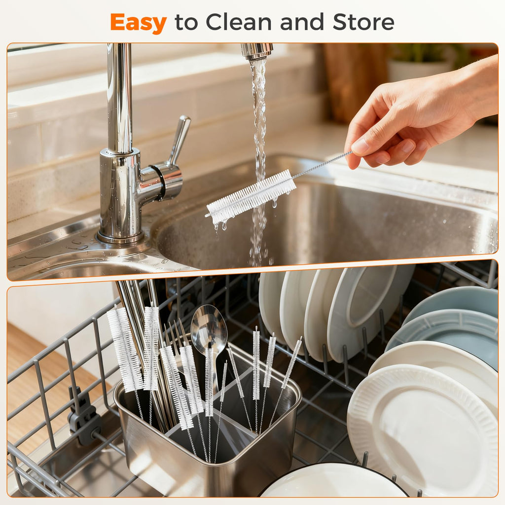 Long Straw Cleaner Brush Set, 8.7 Inch Cleaning Brushes, 10 Pack