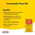 Durvet Ivermectin Pour On Cattle Dewormer 5mg/ml - Ivermectin Topical Solution 250ml