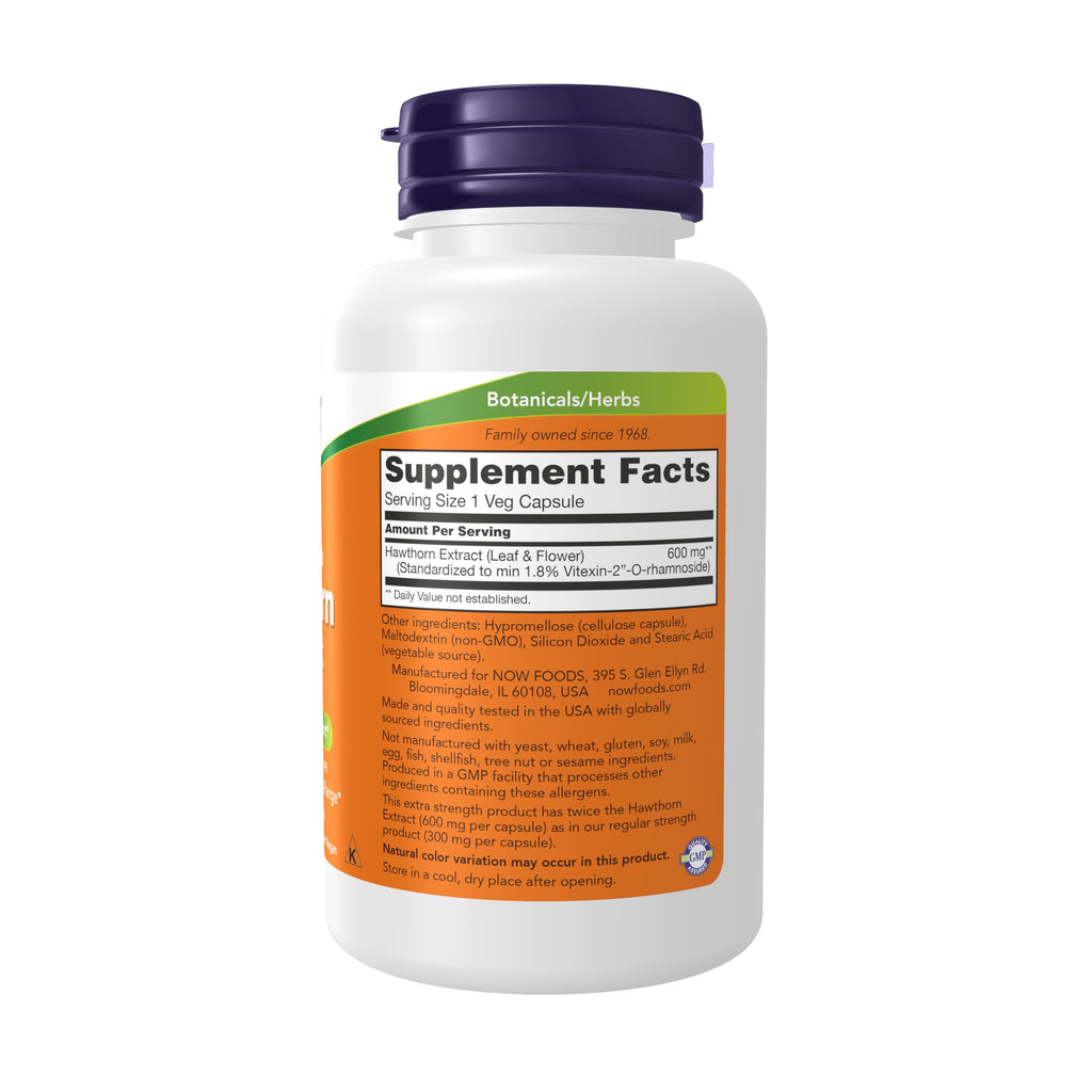 Buy now NOW Foods Supplements, Hawthorn Extract 600 mg, Extra Strength, Cardiovascular Support*, 90 Veg Capsules at indiglob india