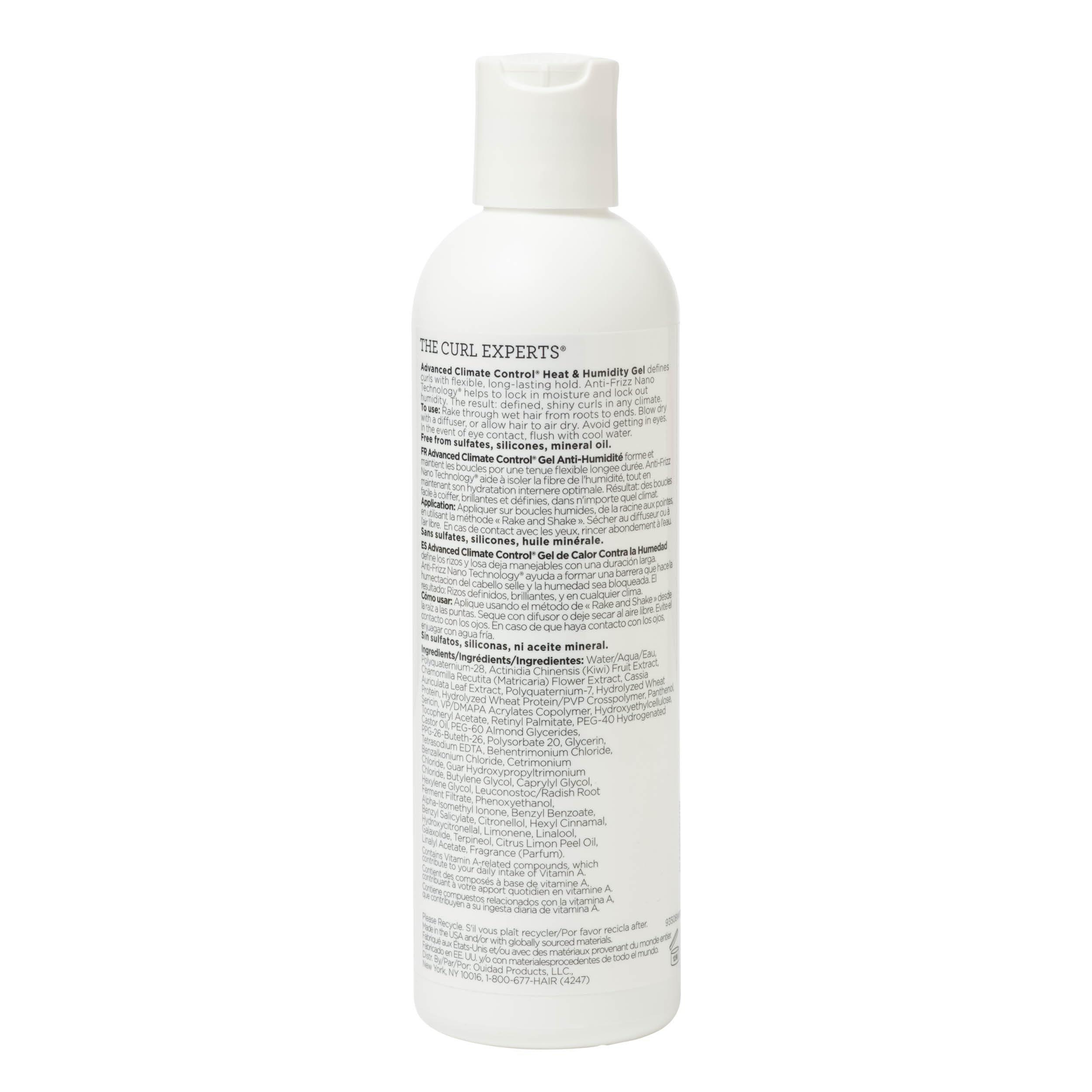 Ouidad Advanced Climate Control Heat & Humidity Curl Gel, Long-Lasting Hold | Moisturizing, Anti-Frizz Nano Technology, Locks Out Humidity, Crunch-Free Styling Gel for Curly Hair, For All Curl Types
