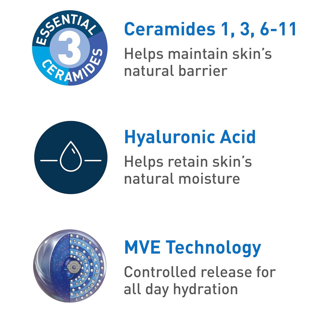 Buy now CeraVe Moisturizing Cream, Body and Face Moisturizer for Dry Skin, Body Cream with Hyaluronic Acid and Ceramides, Daily Moisturizer, Oil-Free, Fragrance Free, Non-Comedogenic, 19 Ounce at indiglob india