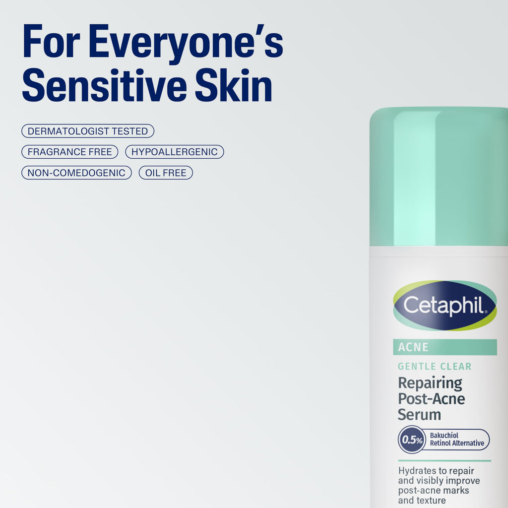 Buy now CETAPHIL Gentle Clear Repairing Post-Acne Serum, Retinol Alternative, Oil Free Serum for Sensitive Skin, 1 Fl Oz, Bakuchiol, Improves Skin Tone & Post-acne Marks, Dermatologist Recommended Brand at indiglob india