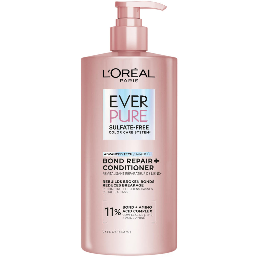 L'Oreal Paris Sulfate Free Bond Repair+ Conditioner, Hair Conditioner with Bond + Amino Acid Complex, Strengthens and Repairs Damaged or Color Treated Hair, EverPure, 6.8 Fl Oz (Packaging May Vary)