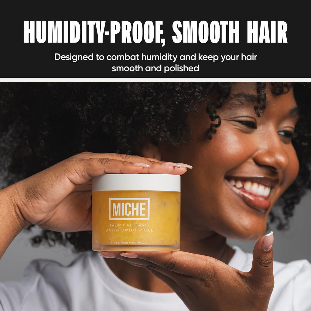 MICHE Anti-Humidity Frizz-Free Strong Hold Hair Gel 8.8 oz | For All Curl Types - Curly and Coily