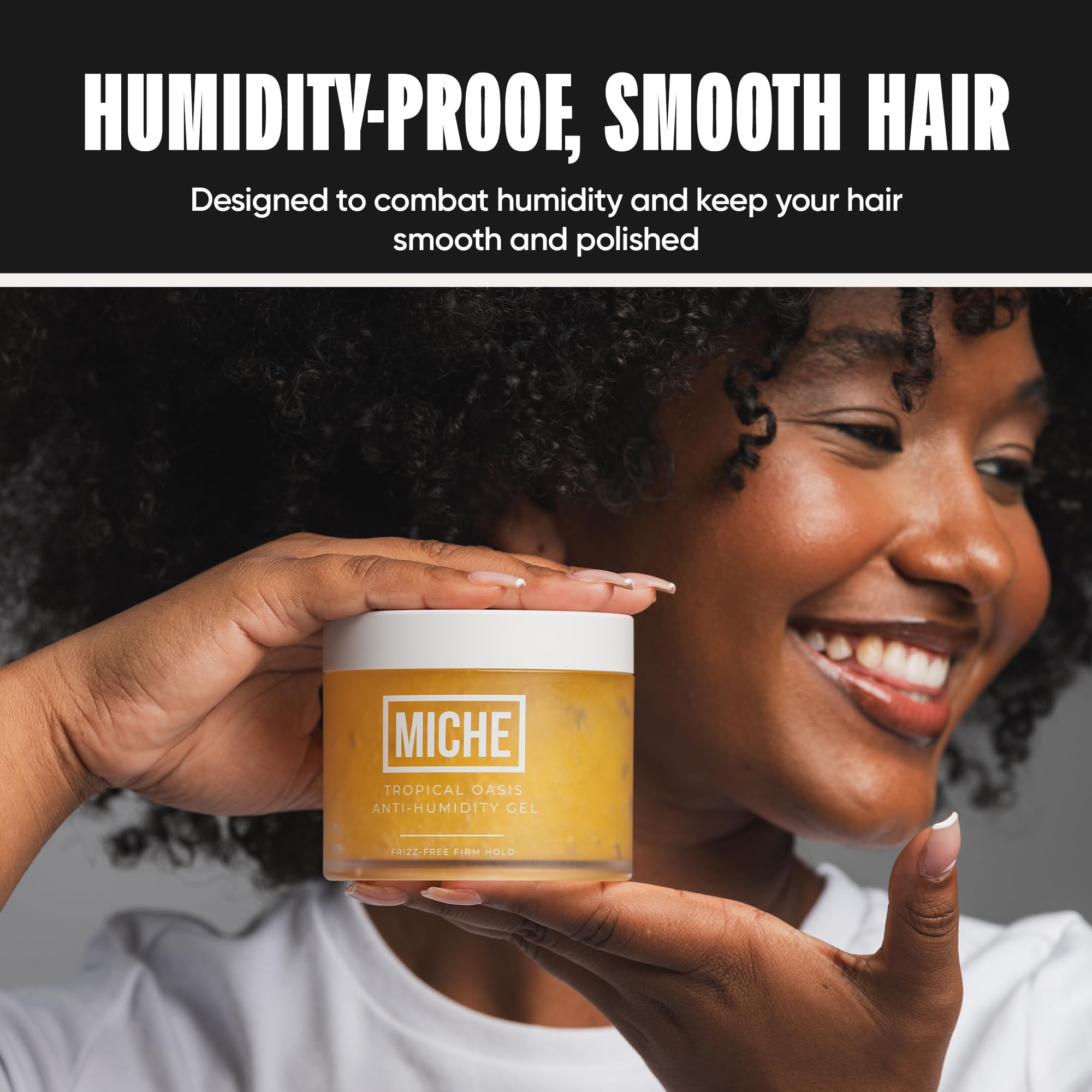 MICHE Anti-Humidity Frizz-Free Strong Hold Hair Gel 8.8 oz | For All Curl Types - Curly and Coily