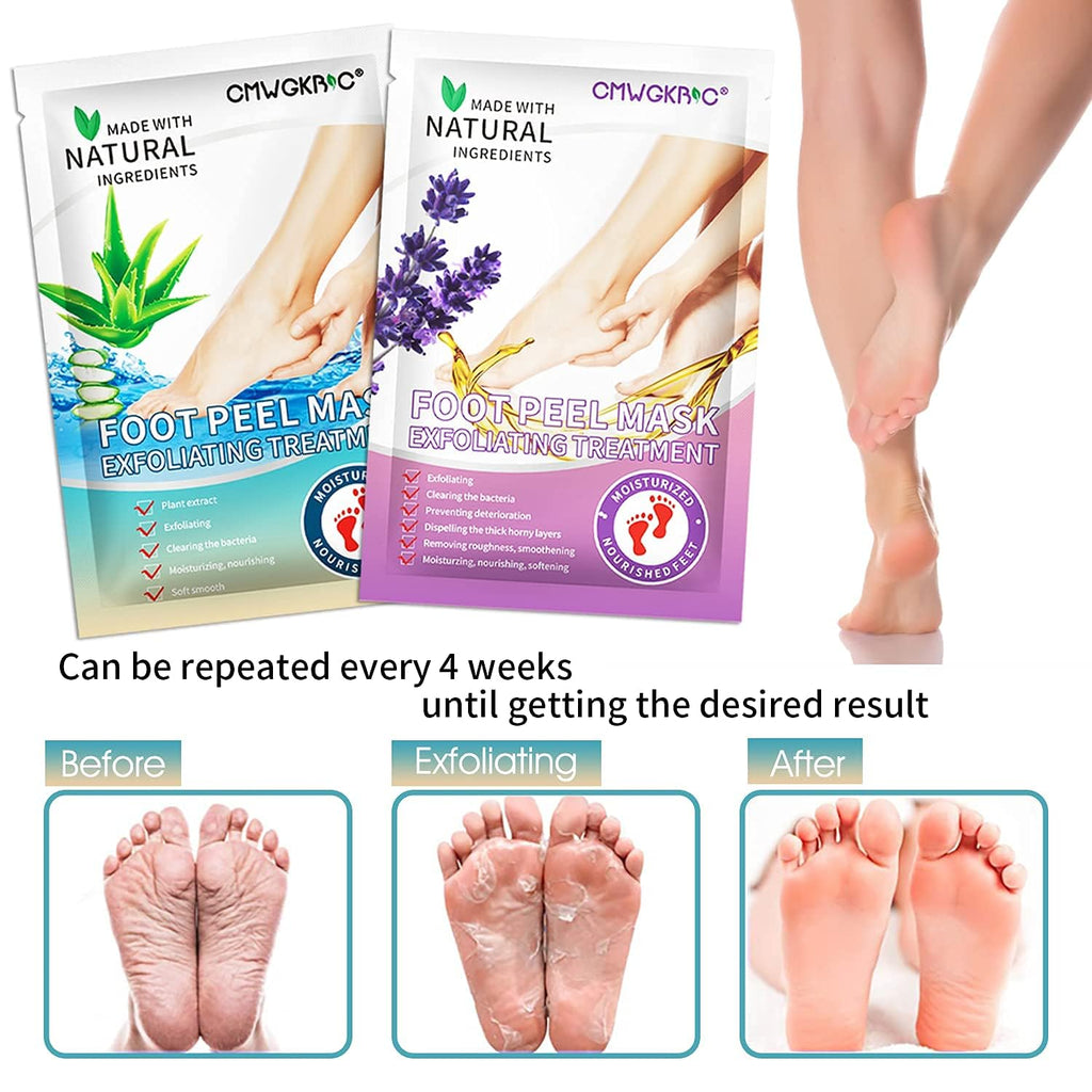 5 Pack Foot Peeling Mask,Exfoliator Peel Off Calluses Dead Skin Callus Remover,Foot Mask for Dry Cracked Feet,Foot Peel Masks for Men and Women,Feet Peeling Mask,Spa Gifts for Women,Self Care Gifts