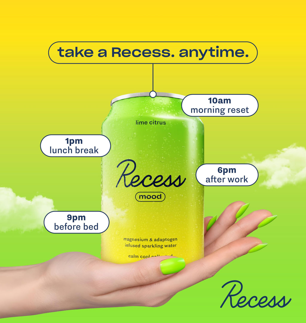 Recess Mood Calm Drink, Lime Citrus, 12 Pack