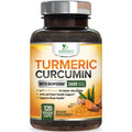Turmeric Curcumin Supplement - 2400mg Organic Turmeric Per Serving - 95% Curcuminoids & BioPerine Black Pepper Extract for Best Absorption - Natural Vegan Joint Support, Bottled in USA - 240 Capsules