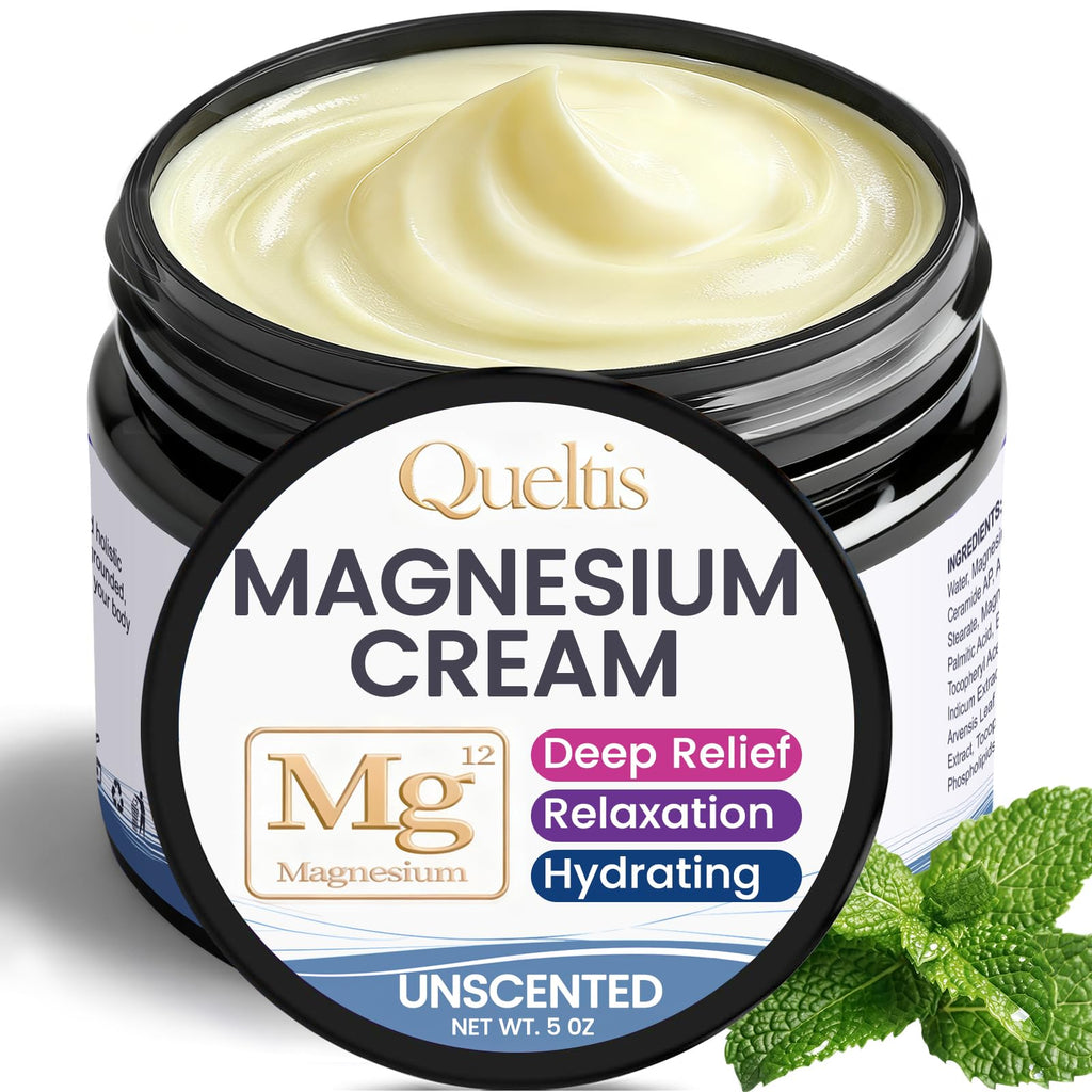 Magnesium Lotion, Magnesium Cream for Sleep, Pain & Leg Cramps, Topical Magnesium Chloride Cream for Muscle Relaxation, Calming, Moisturizing - Skin-Friendly & Safe for Kids | 5OZ (Rose)