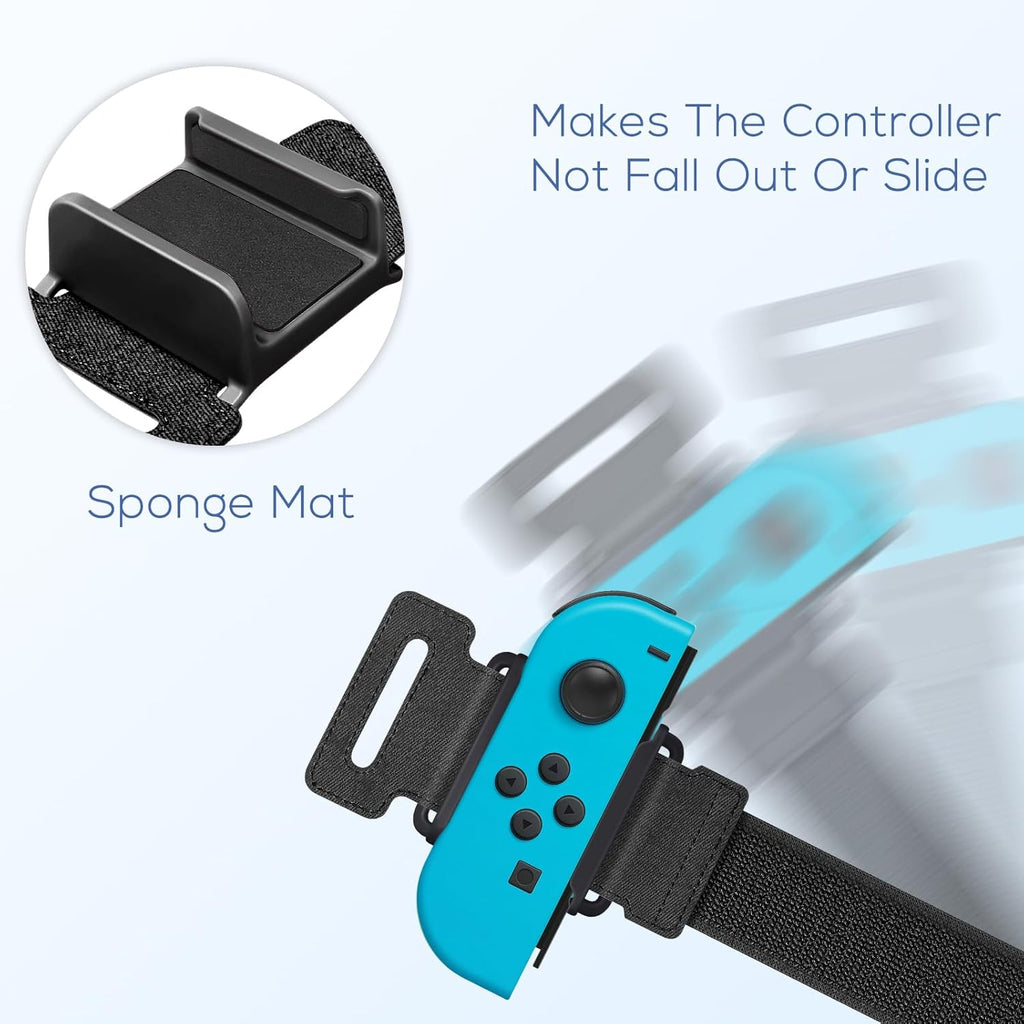 Buy now YUANHOT Wrist Bands for Nintendo Switch Just Dance 2025 2024 2023 & Zumba Burn It Up, Adjustable Elastic Straps for Switch & Switch OLED Joy Con Controller, 2 Pack Wristbands for Kid and Adult - Black at indiglob india