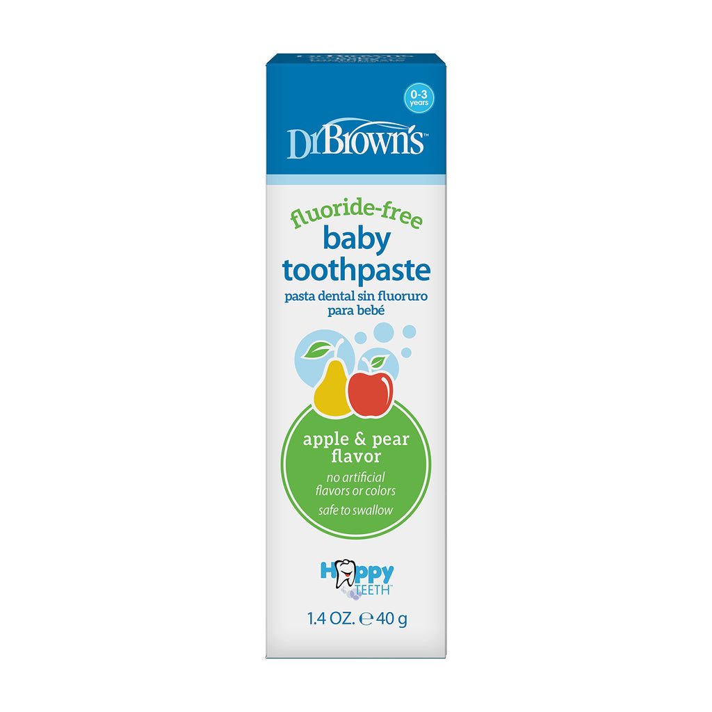 Buy now Dr. Brown's Fluoride-Free Baby Toothpaste, Safe to Swallow, Apple Pear, 1-Pack, 1.4oz/40g, 0-3 Years at indiglob india