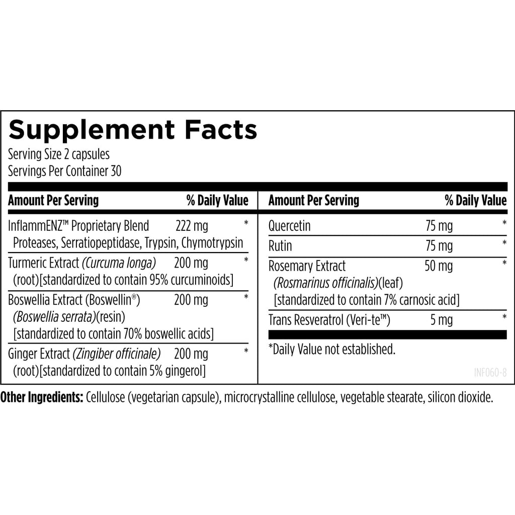 Designs for Health Inflammatone - Turmeric Supplements with Proteolytic Enzymes, Boswellia, Quercetin & Resveratrol (60 Capsules)