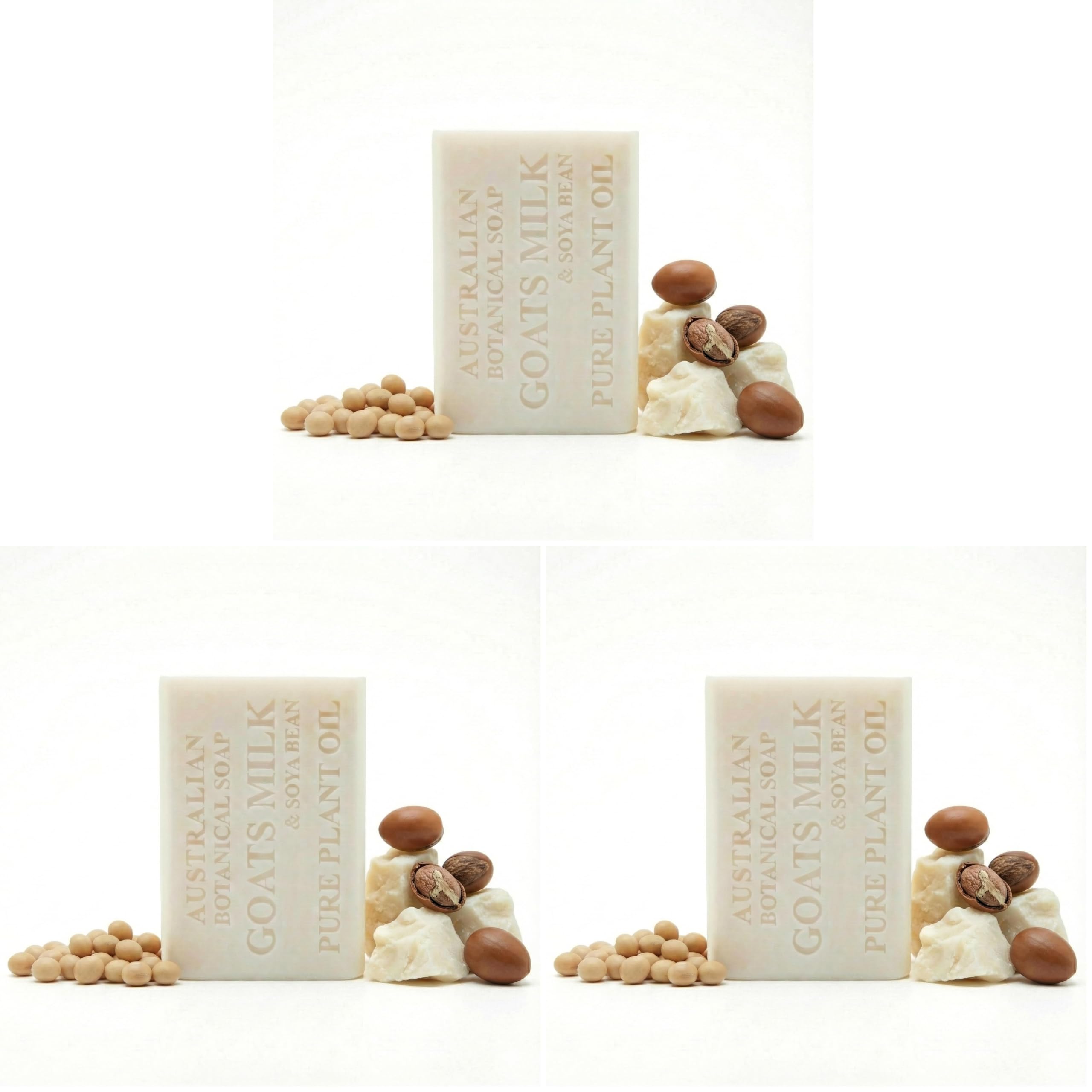 Australian Botanical Soap 6.6 OZ, Pack of 8, Goat Milk Soap Bars with Soya Bean Oil, Enriched with Organic Shea Butter, Suitable for All Skin Types, Packaging May Vary