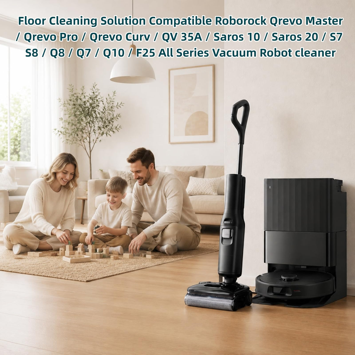 2 Pack Floor Cleaning Solution for Roborock All Series Vacuum Robot