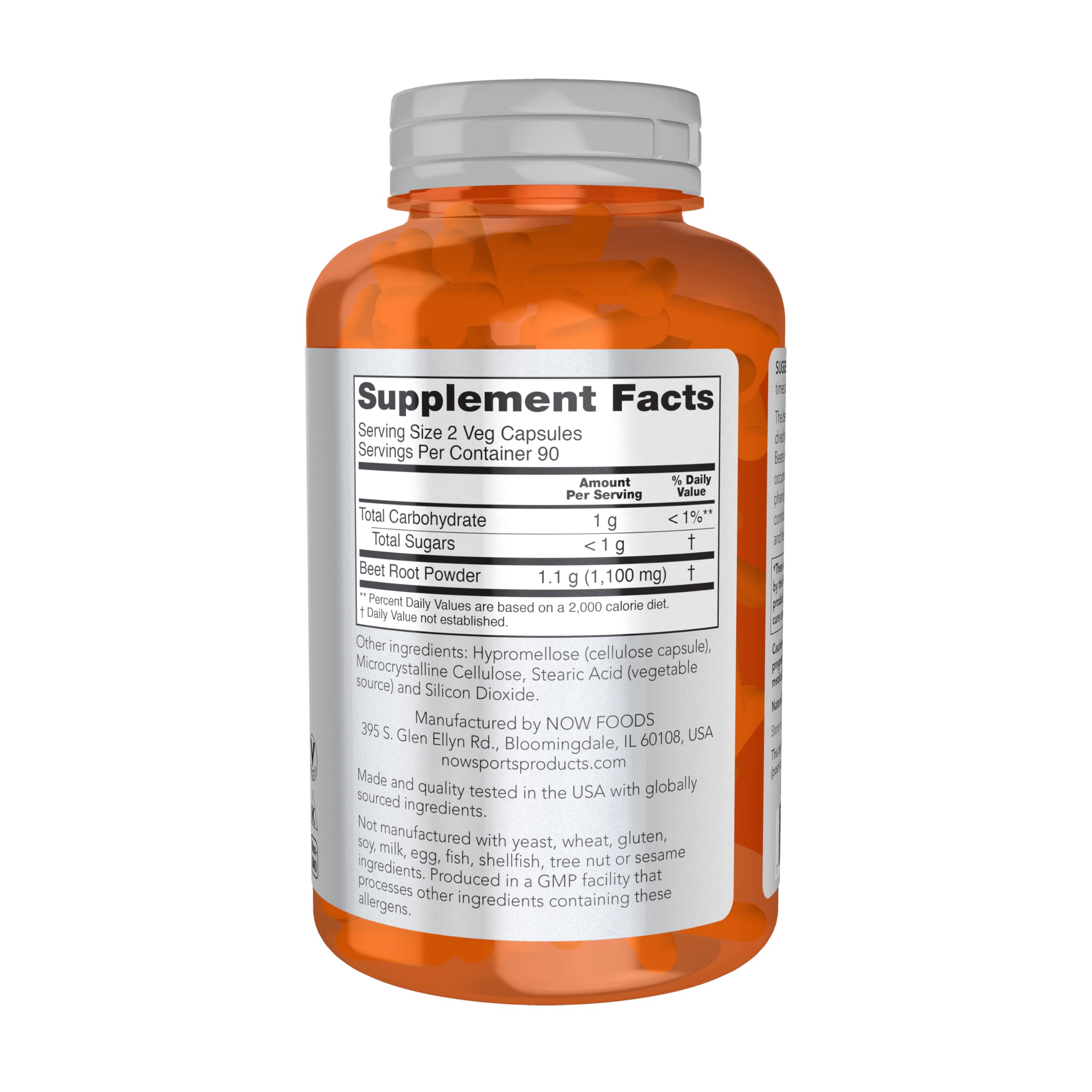 Buy now NOW Foods Sports, Beet Root Veg, Sports Nutrition, Immune System Support*, 550 MG, Naturally Occurring Nitrates, 180 Veg Capsules at indiglob india