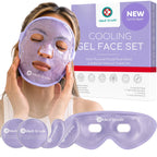 Medi Grade Face Ice Pack and Cooling Eye Mask Set, ChillGel Gel Mask Duo | Ice face mask and gel eye mask soothe puffy eyes, dark circles and migraines, cooling self care with storage bag
