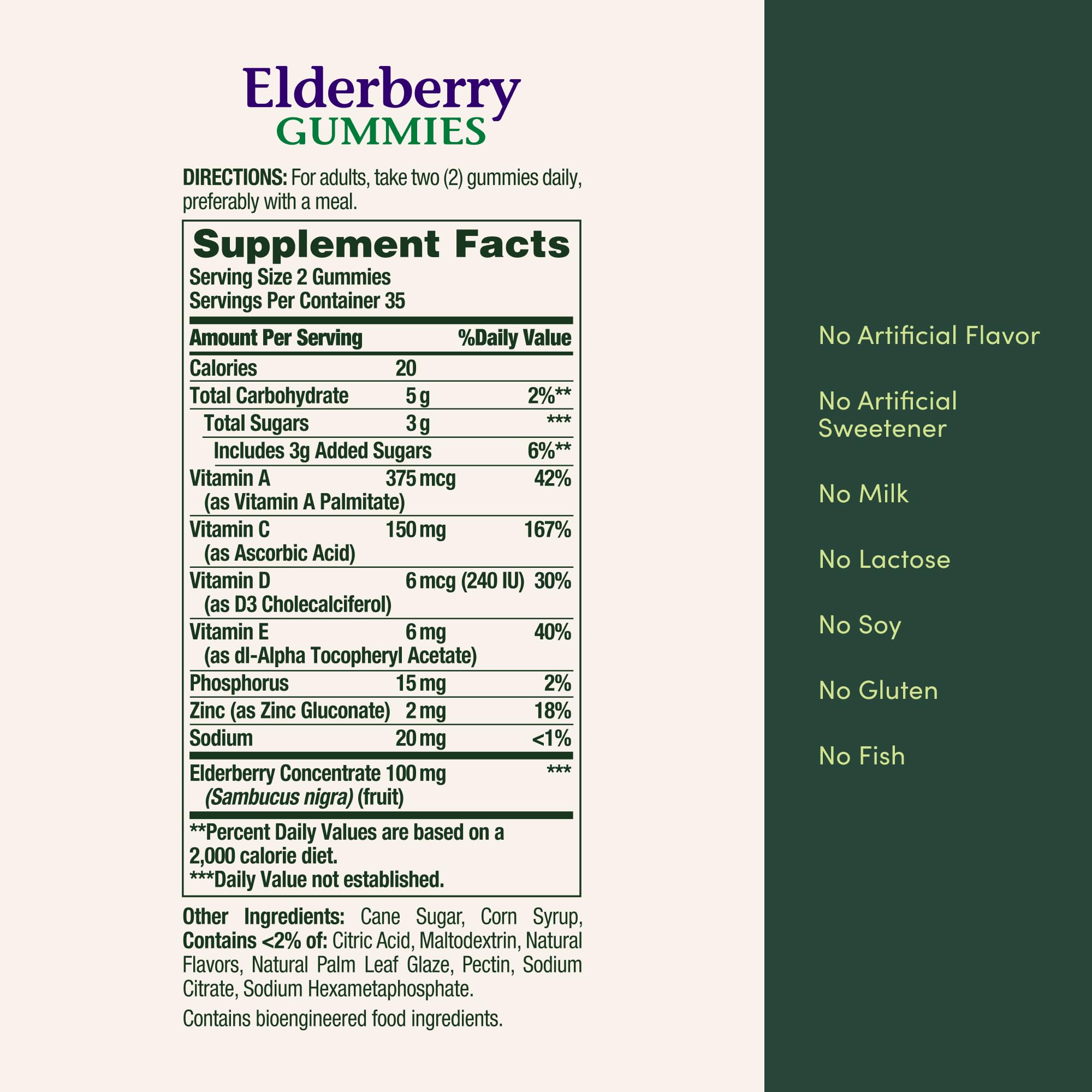 Nature's Bounty Elderberry Gummies 100 mg, 70ct | Supports Immune Health, Contains Vitamins A, C, D, E, Zinc