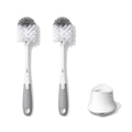 OXO Tot Baby Bottle Brush with Nipple Cleaner and Stand, Gray 2-Pack