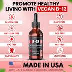 VITBOOST Vitamin B12 Liquid Drops - 60 x 5000 mcg Vegan B12 Sublingual | Extra Strength Raspberry Flavored Methylcobalamin B-12 Supplement Designed to Maximize Absorption & Energy, Gluten Free