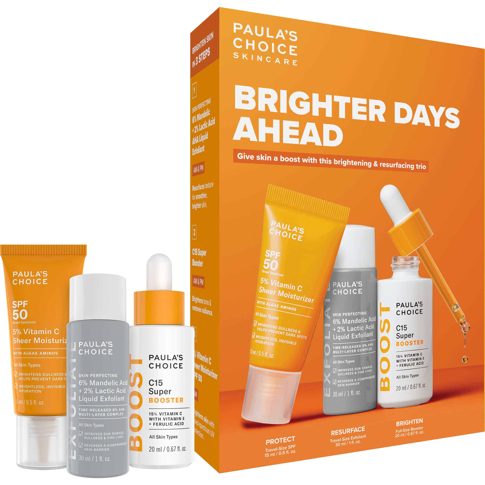 Paula's Choice BOOST C15 Super Booster 15% Vitamin C Face Serum | Daily Serum with Vitamin E & Ferulic Acid for Discoloration & Glow, Fragrance-Free