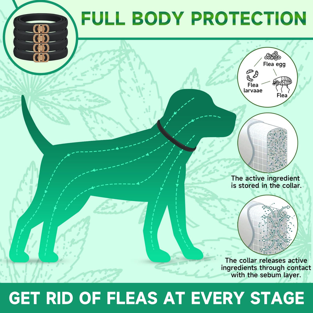 Woyamay 4 Pack Flea Collar for Dogs, Flea and Tick Prevention for Dogs