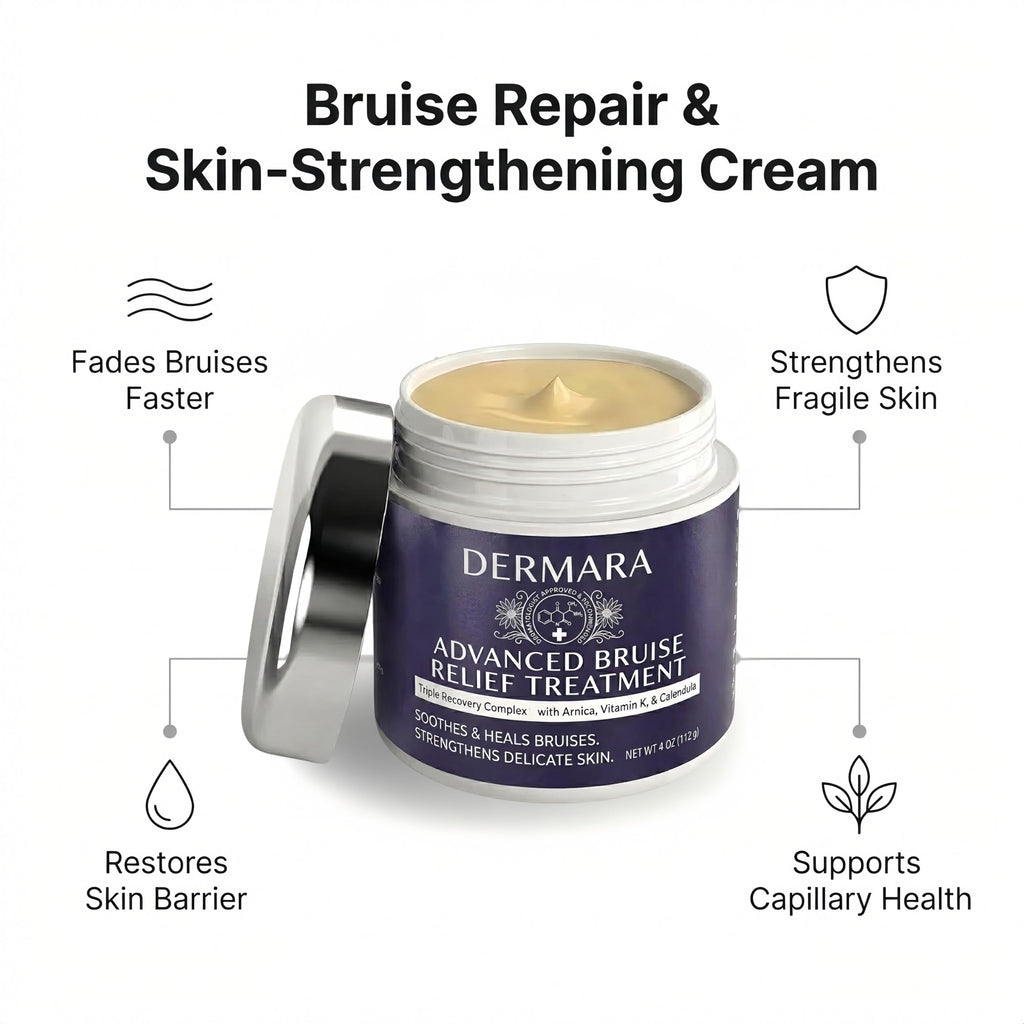 Bruise Cream, Vitamin K & Arnica Cream for Seniors with Thin Skin - Enhanced with Vitamin C & E for Skin Renewal, 4 Oz