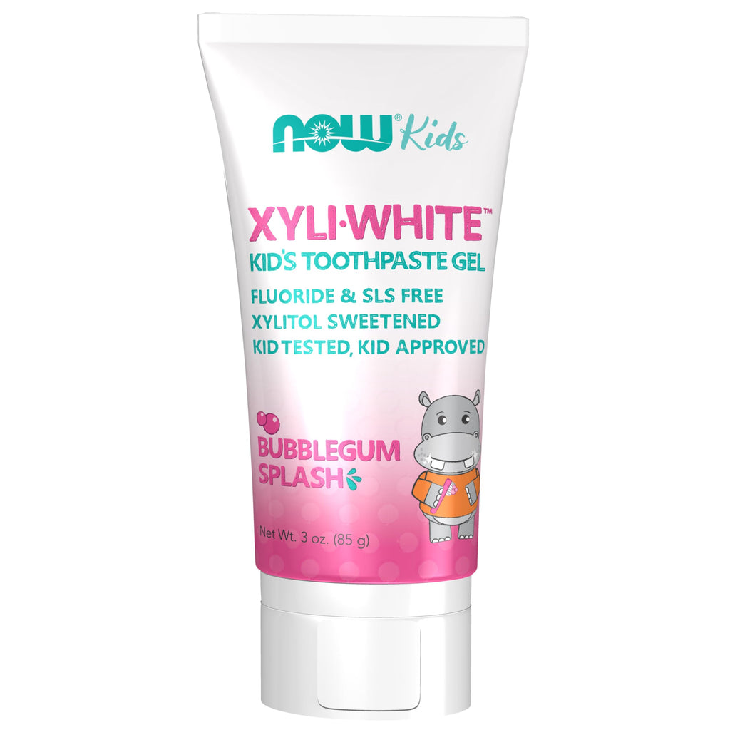 Buy now NOW Foods Solutions, XyliwhiteÆ’?â€º Toothpaste Gel for Kids, Bubblegum Splash Flavor, Kid Approved! 3-Ounce, packaging may vary at indiglob india