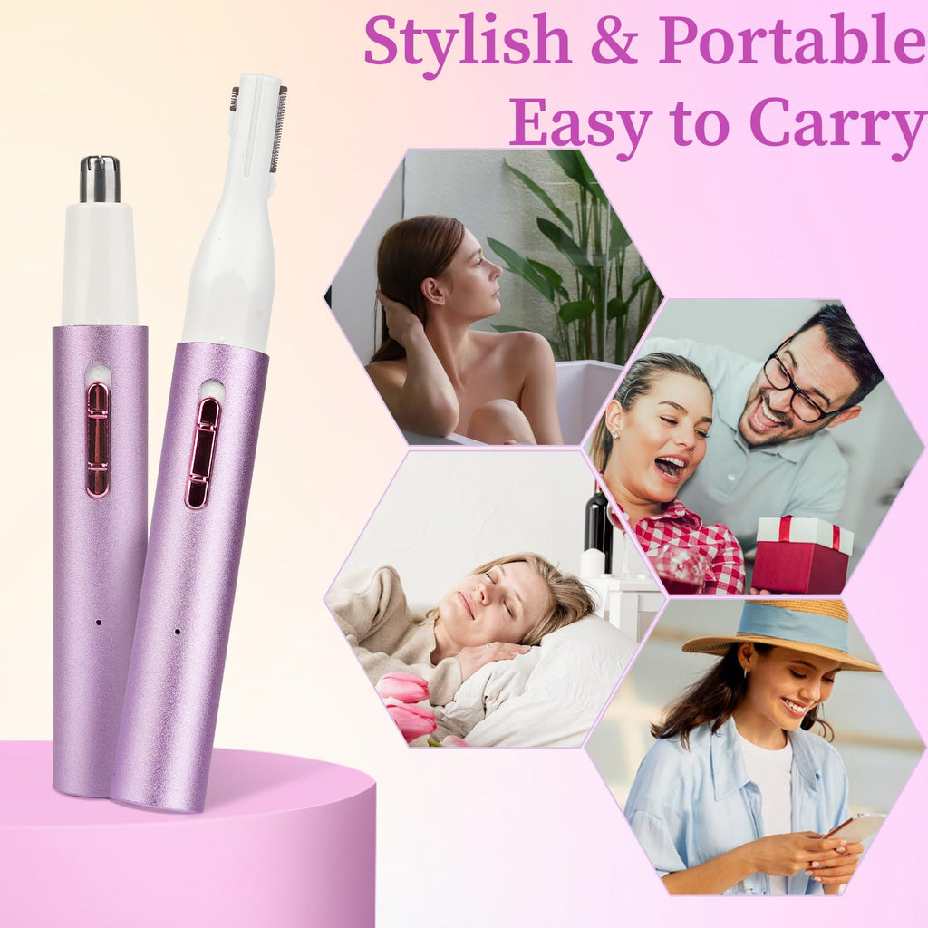 2026 Rechargeable Nose & Ear Hair Trimmer, Dual-Edge Blade Electric Clipper for Women Men, Facial & Eyebrow Hair Removal Tool, Powerful Motor, Painless, Easy to Clean (Multicolor)