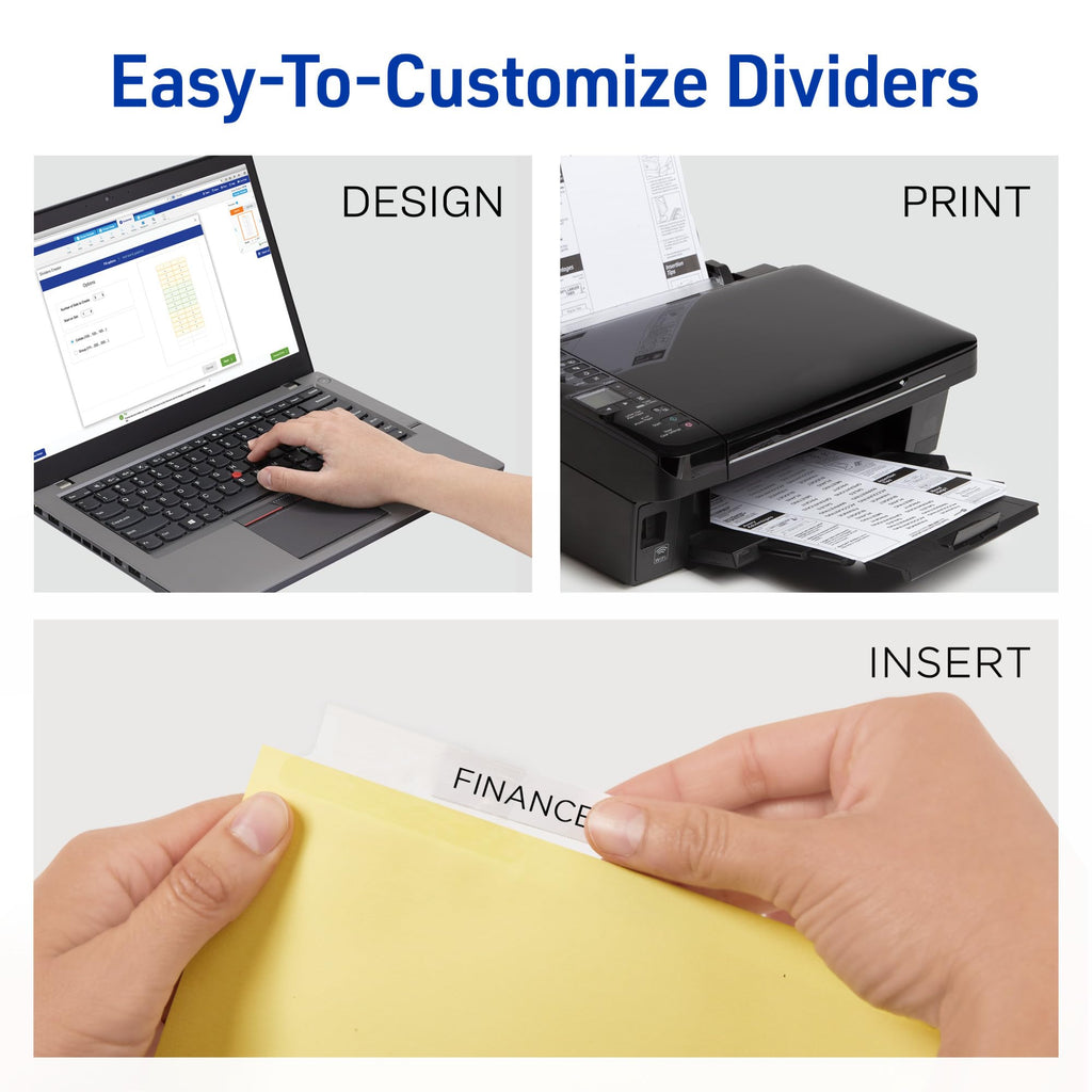 Avery® Paper Dividers, Insertable Big Tab™, 5-Tab, Clear, 1 Set