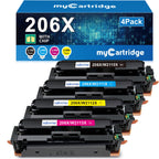 206X Toner Cartridges 4 Pack for HP 206X 206A MFP M283fdw M283cdw M255dw