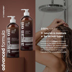 Buy now Argan Oil Shampoo and Conditioner Set - Sulfate-Free Formula with Nourishing Moroccan Oil and Keratin -for All Hair, Curly or Straight - Hydrate Repair Defy Frizz for Salon-like Results!16 Fl Oz 2 PK at indiglob india