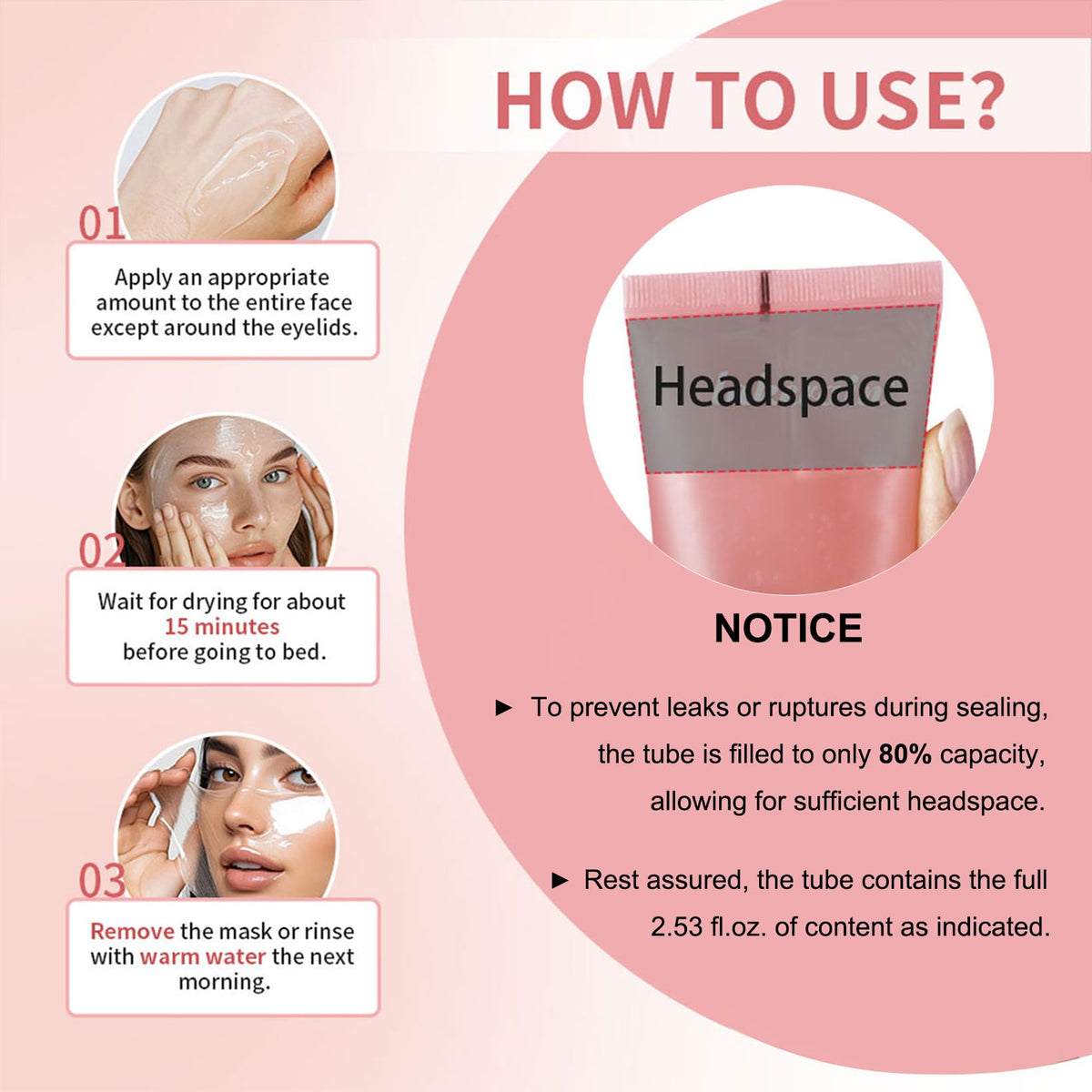 Ayzololo Collagen Mask,Collagen Night Wrapping Mask,Overnight Wrapping Mask,Peel Off Face Mask,Elasticity and Hydration Care,2.53 fl.oz(Brush Included)