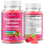 Magnesium Complex Gummies – with 12 Forms of Magnesium Plus Vitamins B6, B12 & C. Vegan Strawberry Gummies to Support Mood, for Adults, 60 Count