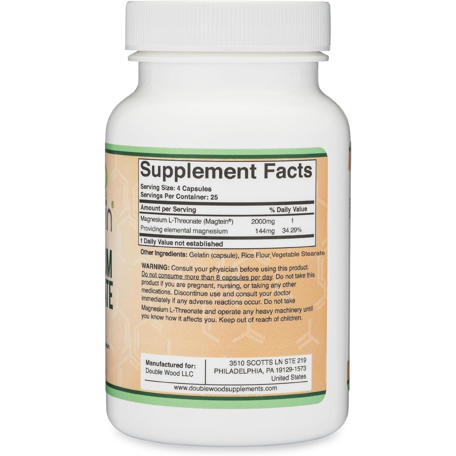Magnesium L-Threonate 2,000mg Magtein, Natural Sleep Support, 120 Capsules | Cognitive Function, Neurological Health, Sleep + Memory Support, 90-Day Supply, MIT Patented Magtein Form, Third-Party Tested