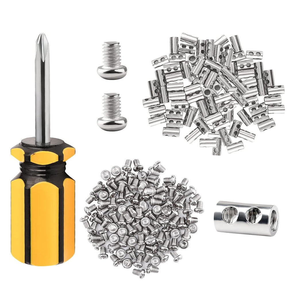 Buy now 100PCS Wire Rope Clips Clamp Adjustable Wire Rope Grips for 1-2 mm Diameter Wire Rope and Cable Wire Rope Lock with End Screw Stopper and Screwdriver I Shaped Wire Rope Clamp Default at indiglob india