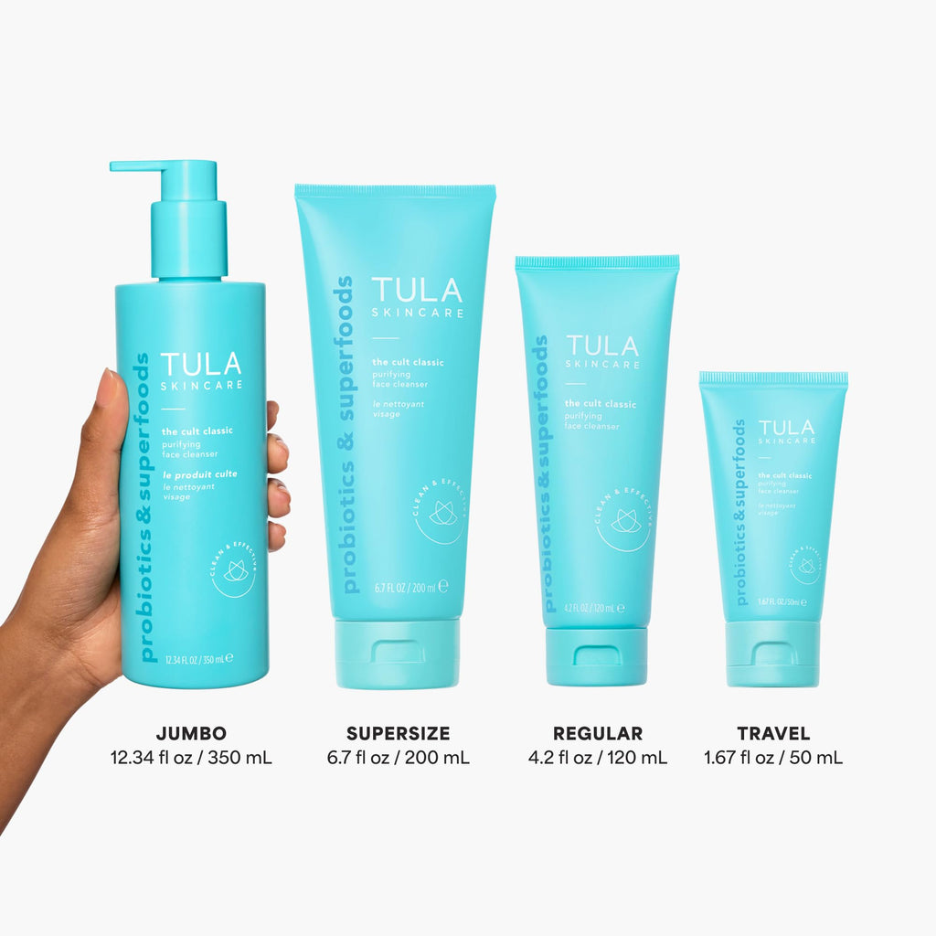 Buy now TULA Skin Care Cult Classic Purifying Face Cleanser - Supersize, Gentle and Effective Face Wash, Makeup Remover, Nourishing and Hydrating, 6.7 oz. at indiglob india