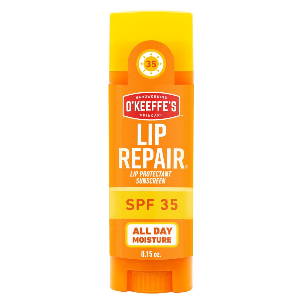 O'Keeffe's Lip Repair SPF 35 Balm, Moisturizer for Cracked, Dry Lips | Heals and Relieves, Long-Lasting Hydration, Contains Aloe, Hypoallergenic Formula