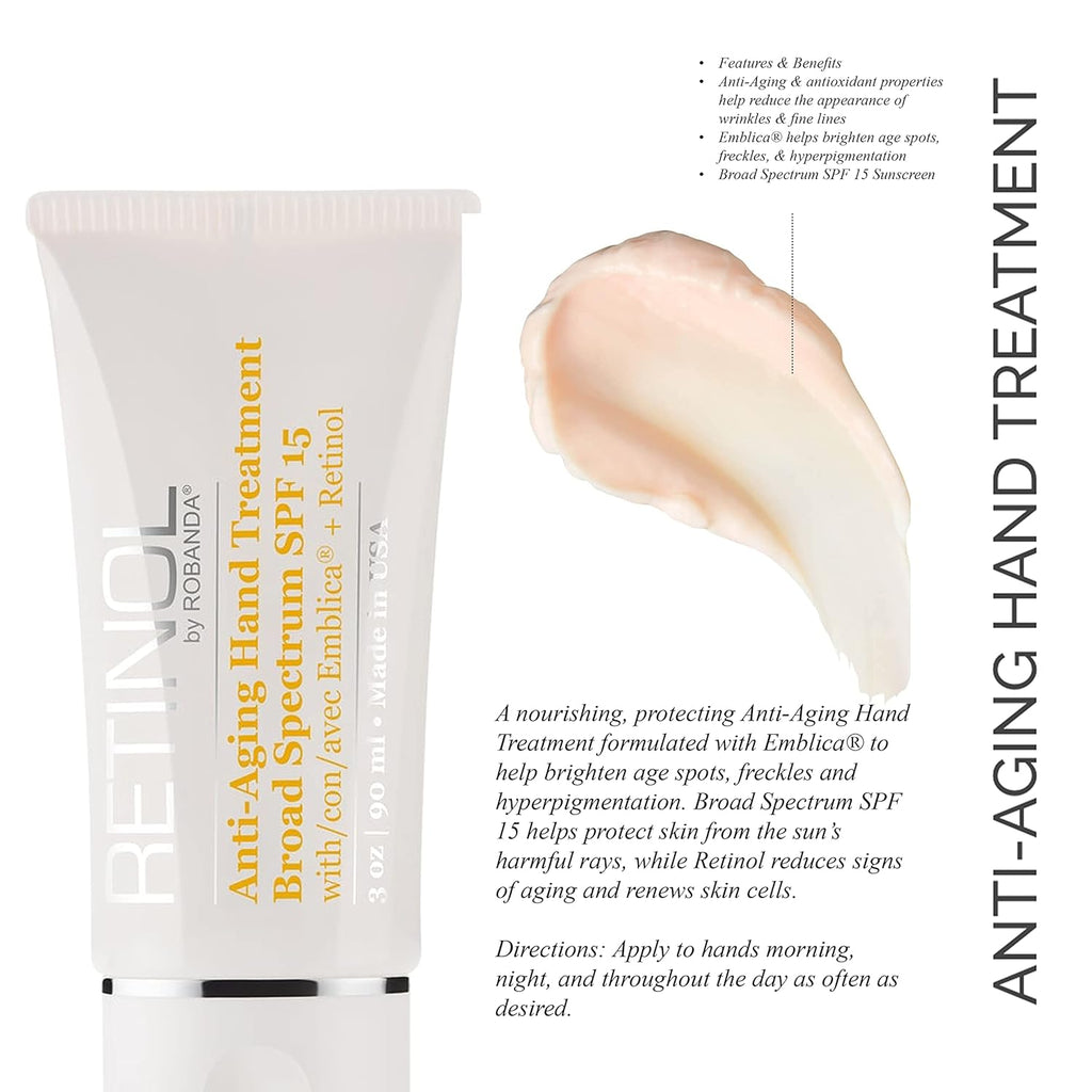 Buy now Robanda Retinol Anti-Aging Hand Cream - Hydrating & Moisturizing Hand Lotion with Anti-Aging Formula to Help Prevent Wrinkles & Reduce Fine Lines, 3 oz, Unscented at indiglob india