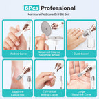 COSLUS C43 Professional Manicure Pedicure Kit with Upgrade Wider Grinder | 5-in-1 Electric Nail File for Toenail Hand Feet, Thick Nails Care, Cordless, 5 Speeds, Men Women Seniors, Home Salon, White