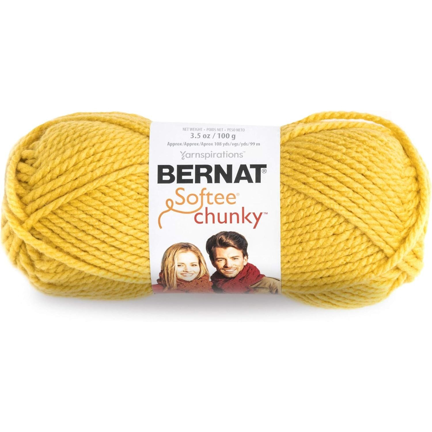 Buy now Bernat Softee Chunky Yarn, 3.5 Oz, Gauge 6 Super Bulky, Grey Heather Pack of 1 Glowing Gold at indiglob india
